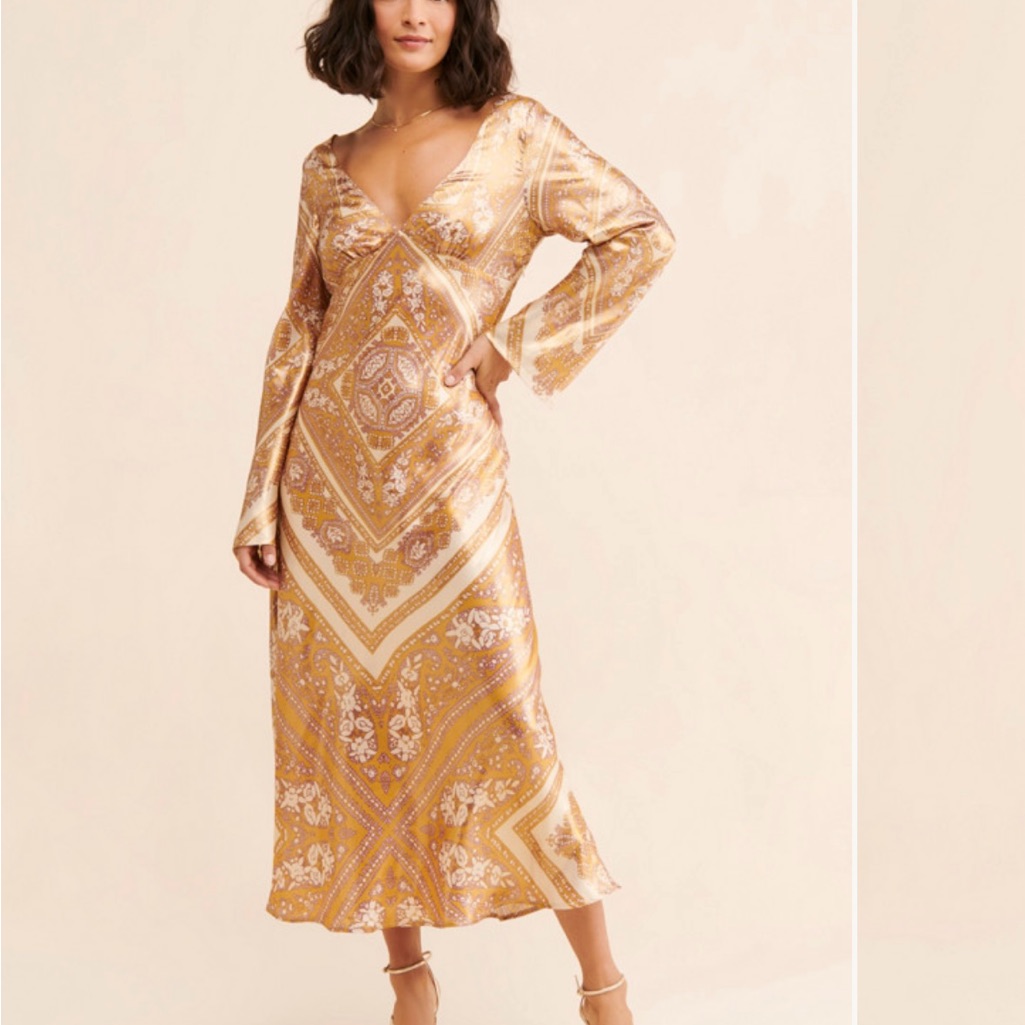Free People Gold And Purple Maxi Dress